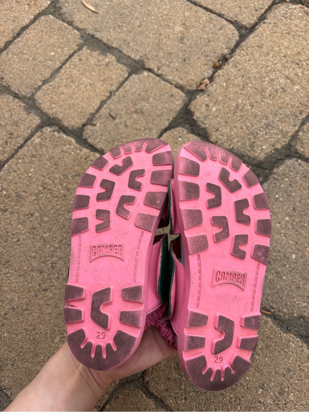 Camper Green and Pink Leather Brutus Sandal for Kids - Picture 6 of 7